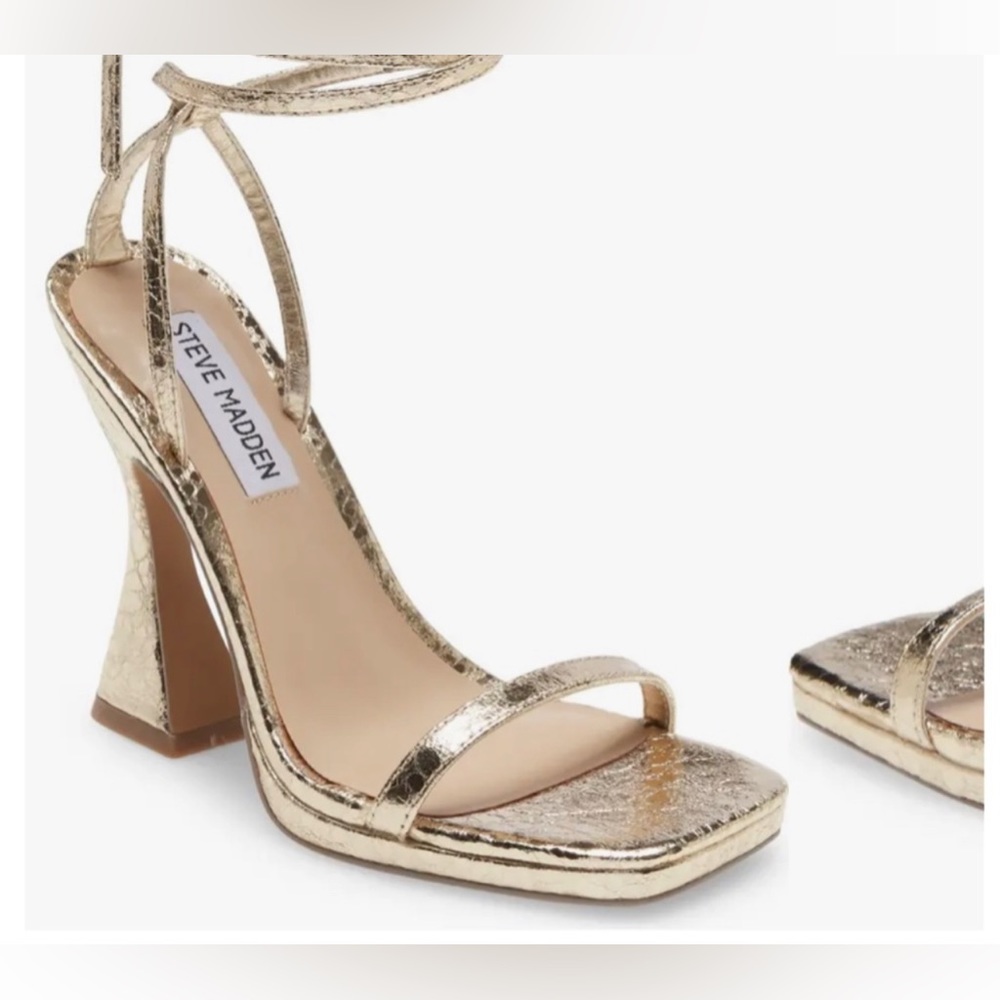 6.5 Steve Madden Lafayette Gold Tie Up Heels